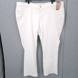 Levis Classic Straight Leg White Mid Rise Jeans Womens Plus Size 24 W